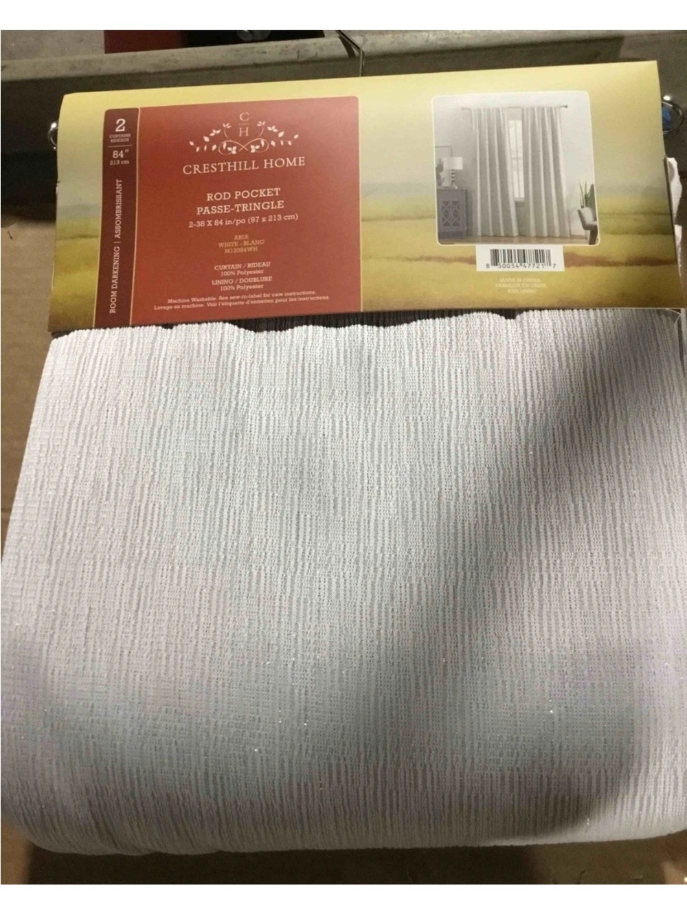 White Rod Pocket Curtain Panel - Light-Filtering Set